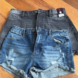 RSQ Dark Blue Denim High-Rise Shorts and NOBO Black NWT